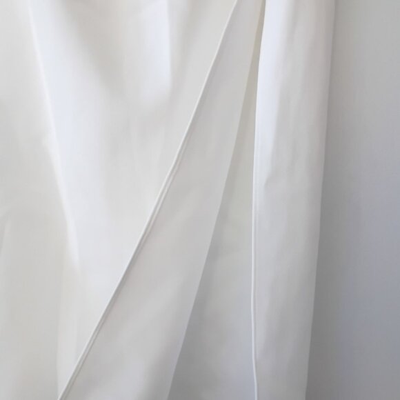 Zara White Pencil Skirt Ruched Side Slit Design | Size XS - Picture 2 of 5